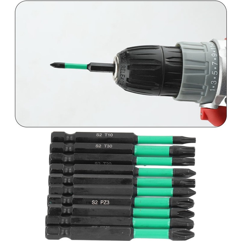 10Pcs Magnetic Screwdriver Bit Set Cross Star Non Slip High