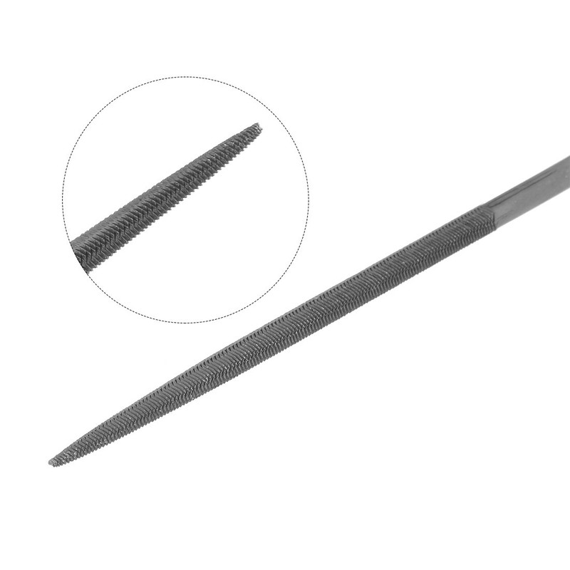 Sourcingmap 10Pcs Second Cut Steel Round Needle File with Plastic