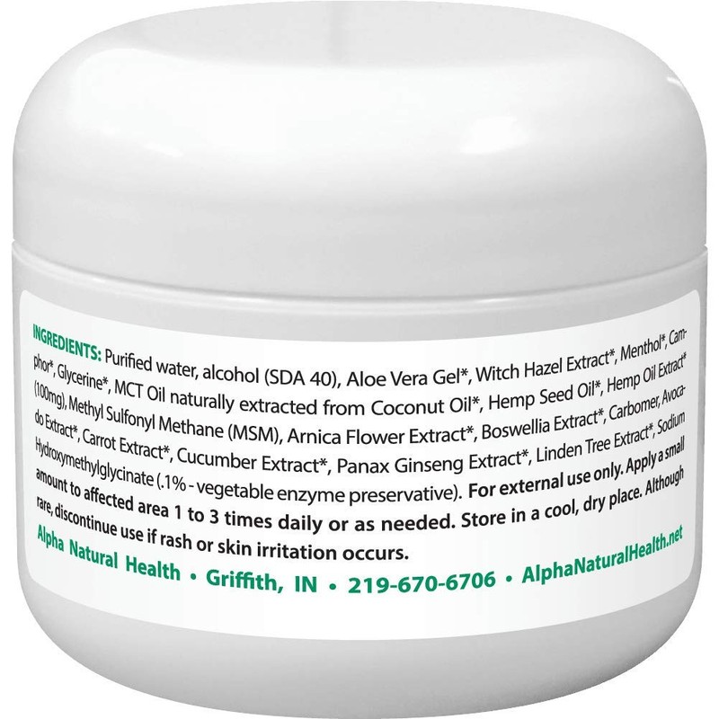 Alpha Natural Health HempRelieve Organic Relief Cream 1/2 Oz