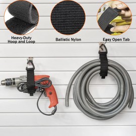 Wirafix Heavy Duty Storage Straps, 6 Pack Hook and Loop Straps Cable Organiser Hanger with Triangular Buckle to Hang on Walls for Cables, Wires, Rope, Hoses, Organization for Home, Garage