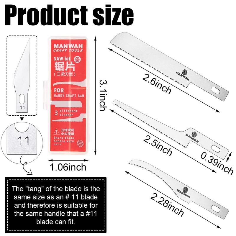 Honoson 12 Pieces Hobby Saw Blades Replacement Mini Craft Blade