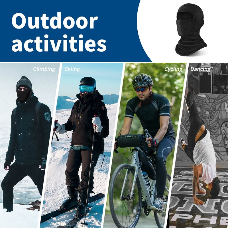 YESLIFE Snowflake Grey Balaclava Ski Mask for Men and Women,