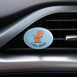 T-Rex-Ercise Exercise Dinosaur Funny Humor Car Air Freshener Vent Clip