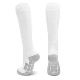 ARERWA Children's Football Socks - 1 Pair Extra Long Breathable Padded Compression Socks Non-Slip Sock Socks for Outdoor Sports Hiking Running Walking 30-46 Children Men Women, 01 white (1 pair)