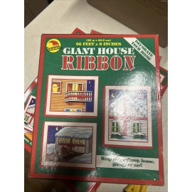 Sun Hill Jumbo Christmas Bow Giant Red Ribbon Car House 66' x 8" Vintage 1992 Yard Decor