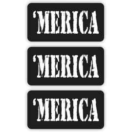 Unbranded/Generic (3) MERICA Hard Hat Stickers | Decals | USA Labels | Motorcycle Helmet America