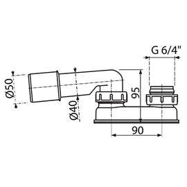 Odour Trap for Overflow Fitting DN 50 Bathtub Siphon Siphon Syphon Extra Flat