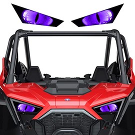 AMR Racing UTV SXS - calcomanía calcomanía para faros delanteros compatible con Polaris RZR Pro XP 20-23, color morado Eclipse