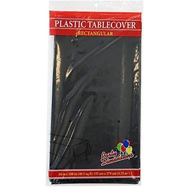 Party Dimensions Single-Count Rectangular Plastic Table Cover, 54 by 108-Inch, Black