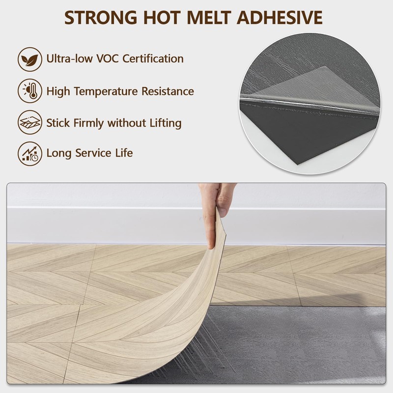 ACCOR HOME Peel and Stick Floor Tile, 10-Pack 12" x