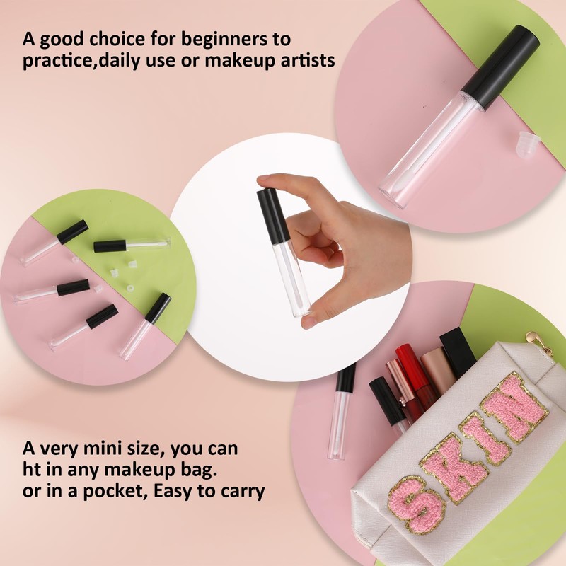 Molain 10 ml Empty Lip Gloss Tubes, Pack of 5