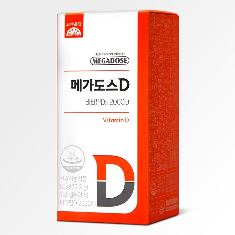 고려은단 메가도스D 비타민, 90정, 1개 Korea Eundan Mega Dose D