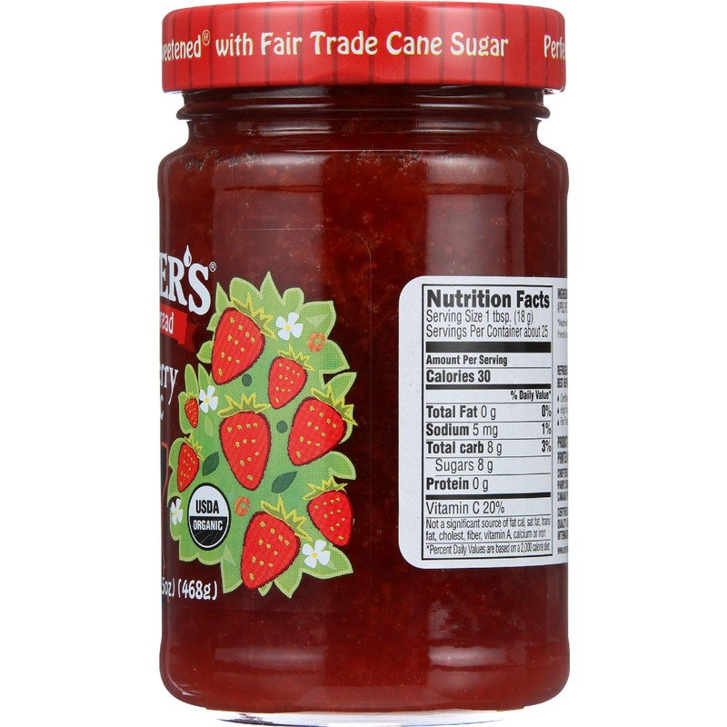 Crofter's Organic Premium Spread Strawberry, 16.5 Oz Jar