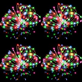 Enhon 4 Pack Christmas String Light Battery Operated, 17ft 50 LED Fairy Light with Timing, 8 Modes Twinkle Light Outdoor Indoor Christmas Decoration Xmas Tree Porch(Multicolor)