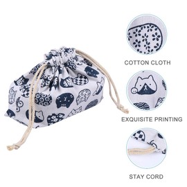 ledmomo Lunch Bag for Kids, Double Layer, Thick, Japanese Style, Cat Pattern, Storage Bag, Cute