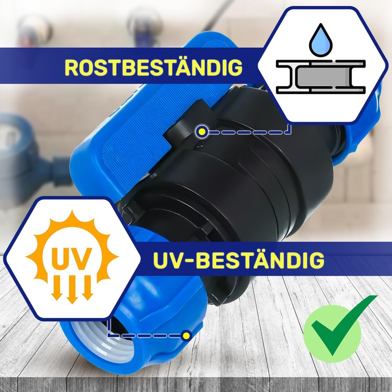 Clamp Connector with Ball Valve Diameter 20 mm Polypropylene Polypropylene