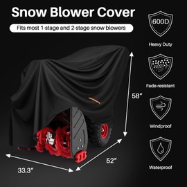 snow blower cover,snowblower covers,snow thrower cover - Universal Outdoor Protection - Guards Against Water, UV, Wind (58" L x 33.3" W x 52" H)