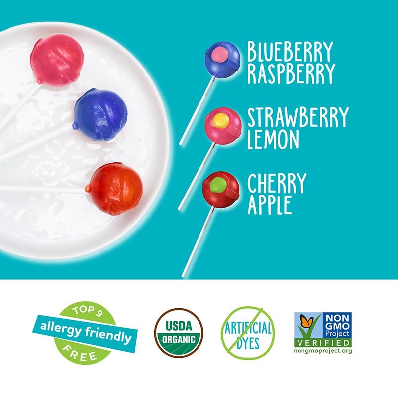 YumEarth Organic Duo Pops, Lollipops with Fruit Chew Centers -