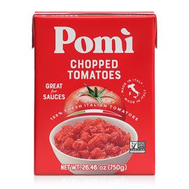 Pom Pom Chopped Tomatoes 26.46oz (Pack of 12) - Non-GMO, Gluten-Free, BPA-Free - 100% Fresh Italian Tomatoes for Sauces, Pasta & Pizza, Canned Tomatoes Alternative