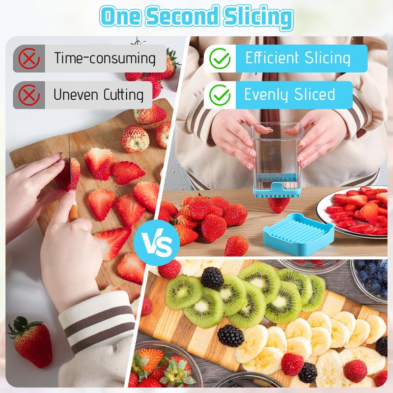 Upgraded Fruit Slicing Cup with Removable Blade & Push Plate