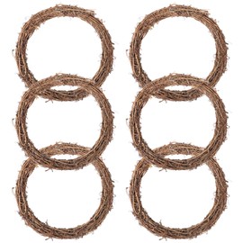 6 Pcs Grapevine Wreath 10 inch - DIY Crafts Natural Grapevine Twig Vines, Vines Garland Wreaths for Wedding House Holiday Door Vase Wall Decor