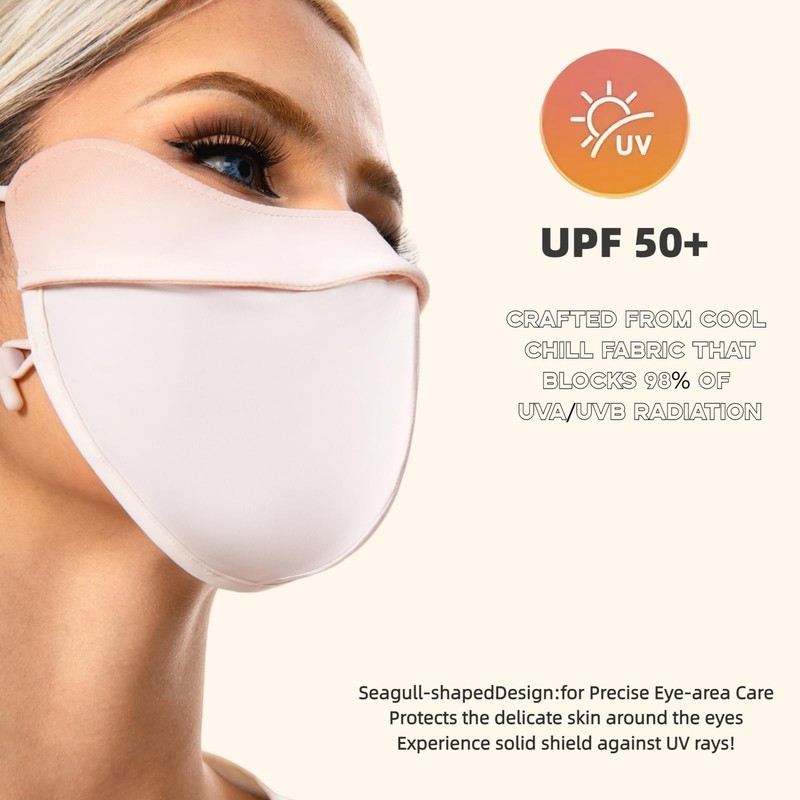SPGOLF UPF 50+ UV Sun Protection Face Cover/Neck, Balaclava, Reusable