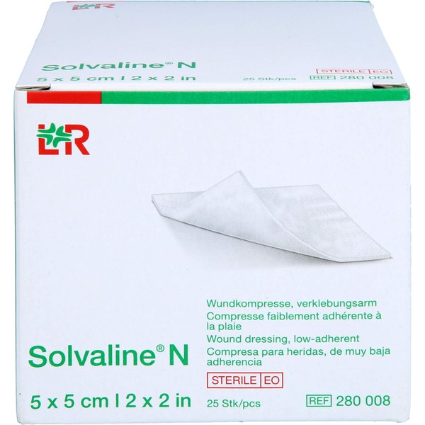 SOLVALINE N Compresses 5 x 5 cm Sterile Pack of 25