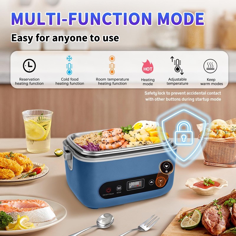 VYRALOFT Cordless Electric Lunch Box,24000mAh Battery Powered Self Heating Lunch