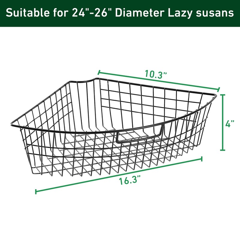 Leeden Lazy Susan Organizer Basket for 24" Diameter Turntable -Metal