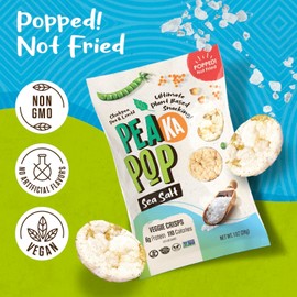 PeaKaPop Veggie Chips – Plant-Based, Healthy Veggie Crisps with Pea, Lentil & Chickpea Protein – Vegan, Gluten-Free, Popped Chips – Snack Size for Kids & Adults – 1 oz Bags (15-Pack) – Variety Pack 2