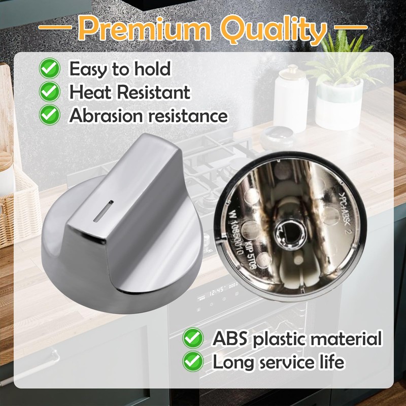 Eagles W11366438 Stove Knobs, Compatible with Whirlpool Gas Ranges WCG55US0HS00