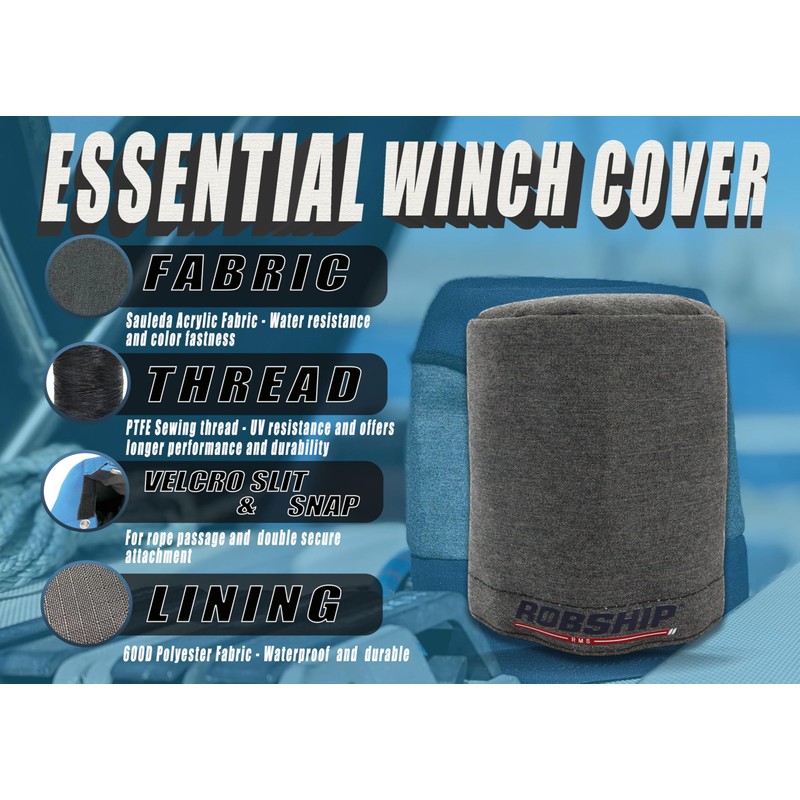 Robship Essentials Winch Cover Durable Protection for Your Winch, Grafito