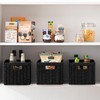 joybest Black Wicker Storage Baskets, Rectangular Wicker Baskets with Built-in