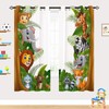 YUANZU Kids Curtains - Boys Girls Cartoons Jungle Forest Animals