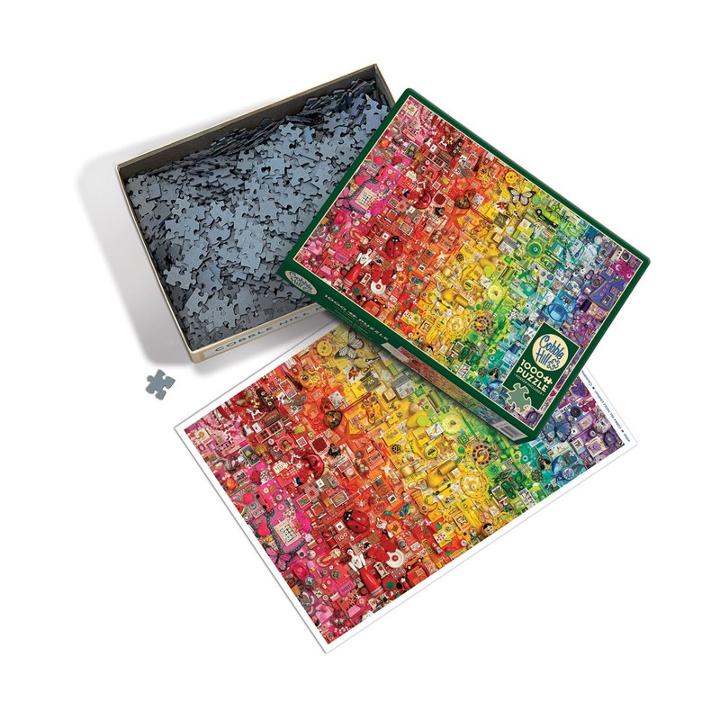 Cobble Hill 1000 Piece Puzzle - Colourful Rainbow - Sample