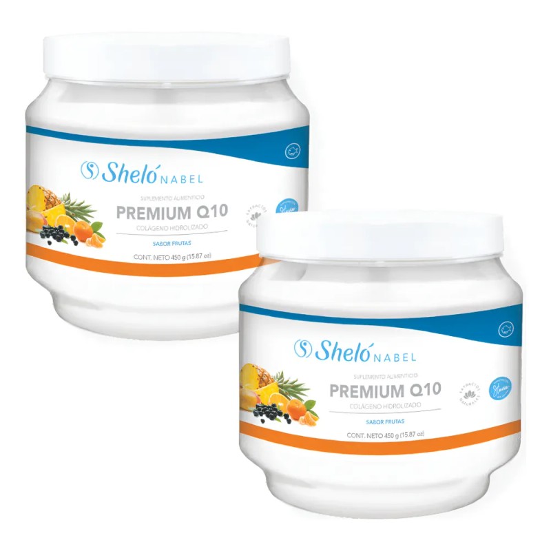 2 Colágeno Hidrolizado Premium Q10 Shelo Frutas + Regalo