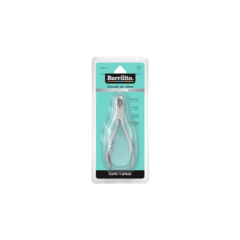 Barrilito Alicate Grande metálico para Pedicure, forjada en Acero Inoxidable.
