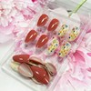 FIEONCIY Press on Almond Nails-24Pcs Glossy Full Cover Acrylic Fake