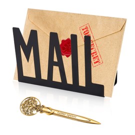 Table Letter Holder, Metal Letter Sorter, Document Holder Organiser, Letter Holder, Table Top, Mail Organiser, Letter Stand, Document Stand with Letter Opener for Office and School