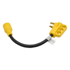 Superior Electric AMT-RVA1585 RV Pigtail Adapters 50 Amp Male NEMA 14-50P to Generator 30 Amp Female NEMA L14-30R, Length 18-Inch 10AWG/4 Cord, Black