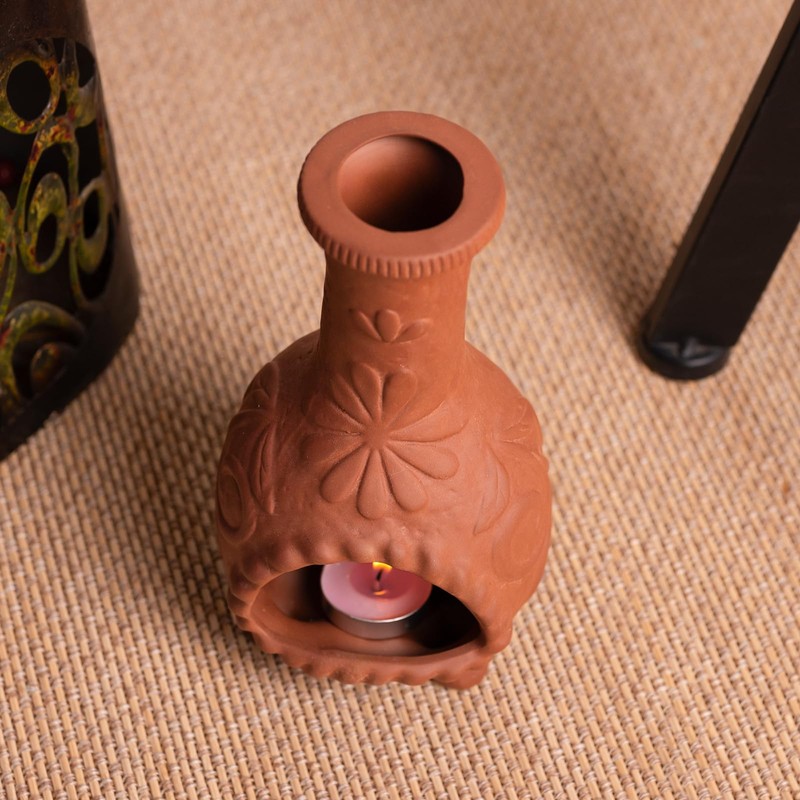 Palo Santo Mini Chiminea – Elegant Ceramic Incense Holder for