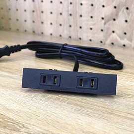 DIY Woodworking Outlet, Simple [stax tools] For Furniture Making Recessed Outlet 2 Outlet (Square Type) (Black)