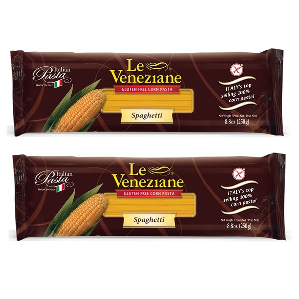 Le Veneziane Espaguetis italianos sin gluten (paquete de 2) paquetes de 8.8 onzas