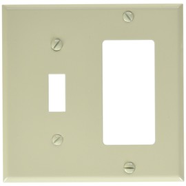 Morris 83433 Painted Steel Wall Plates, 2 Gang 1 Toggle 1 GFCI, 2 Gang, 1 Toggle, 1 GFCI, Ivory