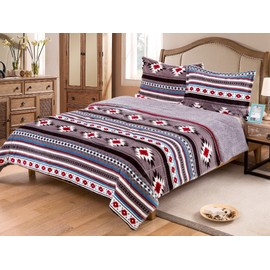 Southwest Design (Navajo Print) King Size 3pcs Set 17426 (Grey)