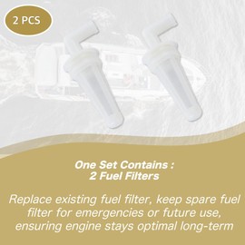 JLM MARINE 433190 2PCS In-Line Fuel Filters for Johnson Evinrude OMC V4 V6 60 Degree Motor 90 100 115 150 175 HP Outboard Engines 765553 600-312 18-79781