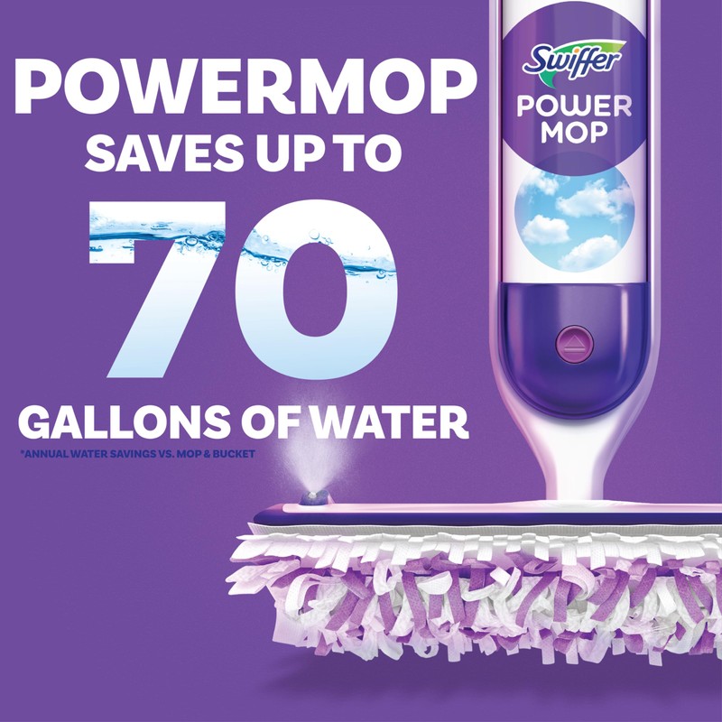 Swiffer PowerMop Floor Cleaning Solution with Unstopables Fresh Scent, PowerMop