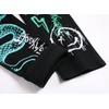 Baylvn Men's Punk Style Letter Pattern Green Snake Printed Jeans