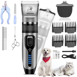 Gooad Pet Grooming Clippers with Paw Trimmer for Dogs & Cats Thick Coats