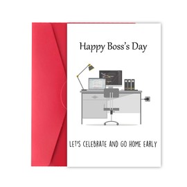 Happy Boss's Day Card for Boss Women Men, National Boss Day Card from Staff Coworker Employee, Cute Card Gifts for Boss Lady, Unique Bosses Day Gifts for Leader Manager